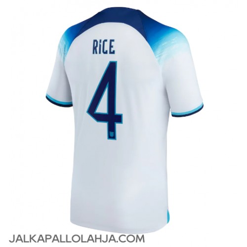 Englanti Declan Rice #4 Kopio Koti Pelipaita MM-kisat 2022 Lyhyet Hihat